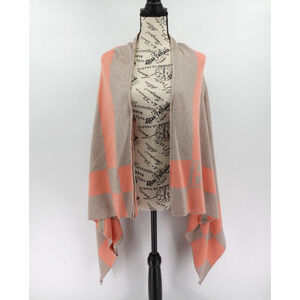 ESCADA Poncho Wrap Womens Dark Reed OS Zippered Ruana Topper Chic Versatile